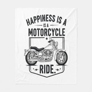 Happiness is a Motorcycle Ride.jpg Fleece Blanket