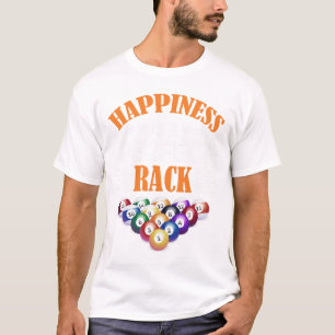 Happiness Is A Perfect Rack Billiard Game Lover Bi T-Shirt