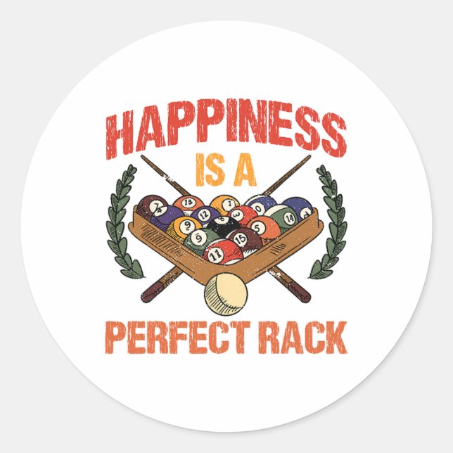 Happiness Is A Perfect Rack  Classic Round Sticker (Front)