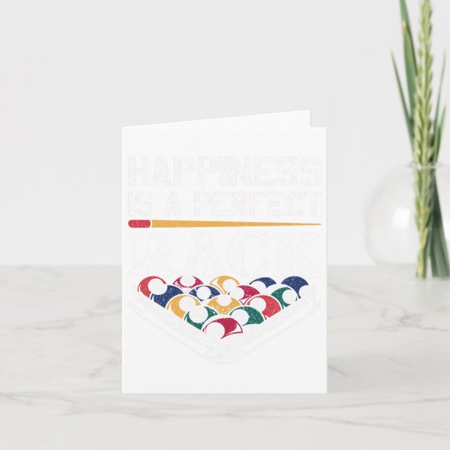 Happiness Is A Perfect Rack Pool Player Billiard B Card (Front)