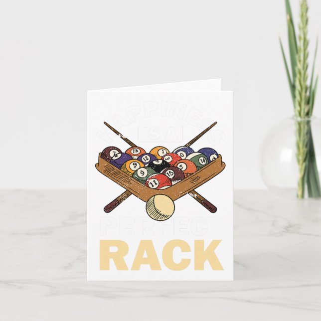 Happiness Is A Perfect Rack Pool Player Pool Cue B Card (Front)