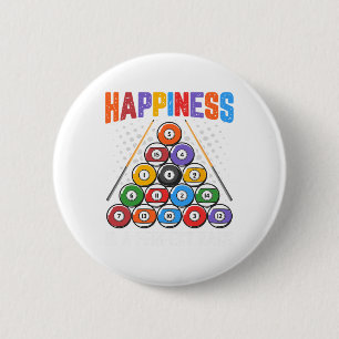 Happiness Is A Perfect Rack - Pool Snooker Player 6 Cm Round Badge