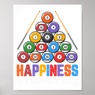 Happiness Is A Perfect Rack - Snooker Pool Player  Poster