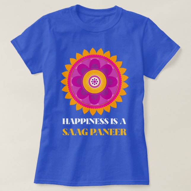 Happiness Is A Saag Paneer Curry Lover T-Shirt (Design Front)