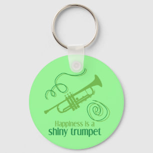 Happiness is a Shiny Trumpet Key Ring