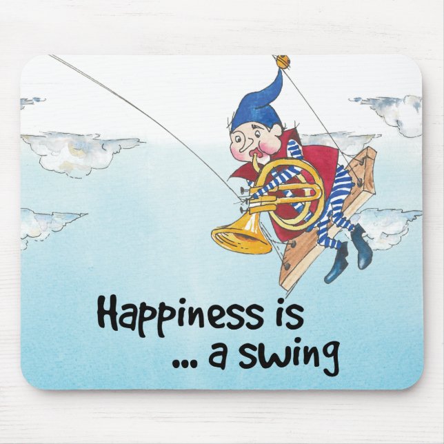 Happiness is a swing  mouse mat (Front)