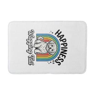 Happiness Is a Wagging Tail Dog Lover Design_1 Bath Mat