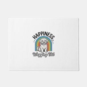 Happiness Is a Wagging Tail Dog Lover Design_1 Doormat