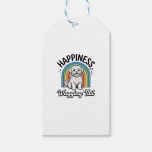 Happiness Is a Wagging Tail Dog Lover Design_1 Gift Tags