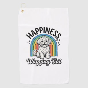 Happiness Is a Wagging Tail Dog Lover Design_1 Golf Towel