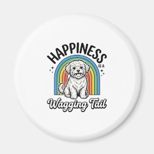 Happiness Is a Wagging Tail Dog Lover Design_1 Magnet