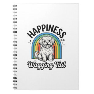 Happiness Is a Wagging Tail Dog Lover Design_1 Notebook