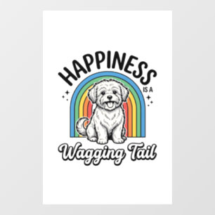 Happiness Is a Wagging Tail Dog Lover Design_1 Window Cling