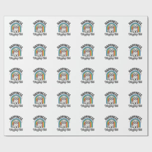 Happiness Is a Wagging Tail Dog Lover Design_1 Wrapping Paper