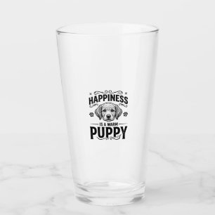 Happiness Is A Warm Puppy Vintage Dog Shirt Design Glass