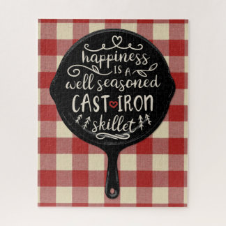 Happiness is a Well Seasoned Cast Iron Skillet Jigsaw Puzzle