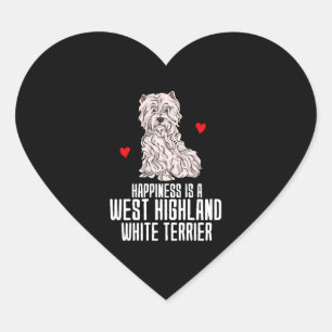 Happiness Is A West Highland White Terrier Heart Sticker
