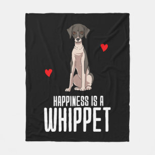 Happiness Is A Whippet Fleece Blanket