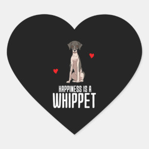 Happiness Is A Whippet Heart Sticker