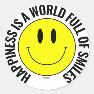 Happiness Is A World Full Of Smiles Smilie Sticker