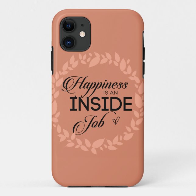 Happiness Is An Inside Job Blush Wreath Case-Mate iPhone Case (Back)