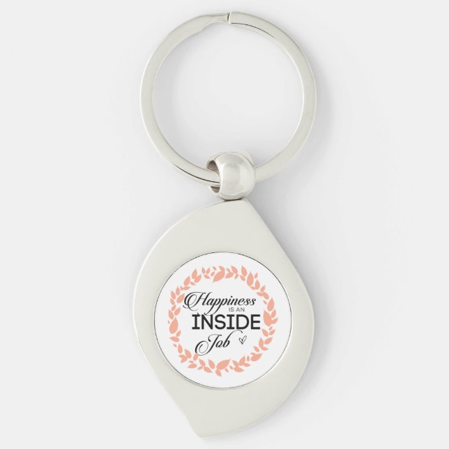 Happiness Is An Inside Job Wreath Key Ring (Front)