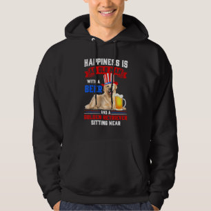 Happiness Is An Old Man With A Beer And A Golden R Hoodie
