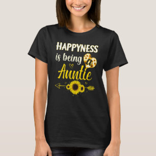 Happiness Is Being A Auntie Sunflower Grandma Moth T-Shirt