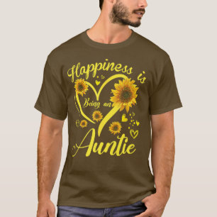 Happiness Is Being A Auntie Sunflower Mothers Day T-Shirt