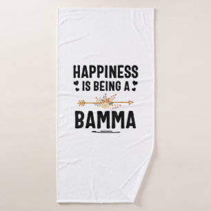 Happiness Is Being A Bamma Thanksgiving Christmas Bath Towel