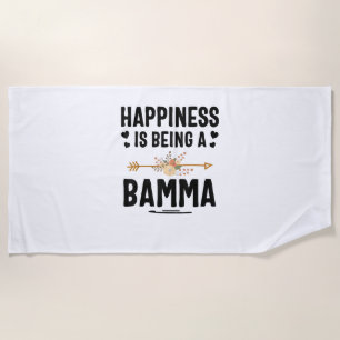 Happiness Is Being A Bamma Thanksgiving Christmas Beach Towel