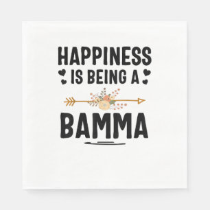 Happiness Is Being A Bamma Thanksgiving Christmas Napkin