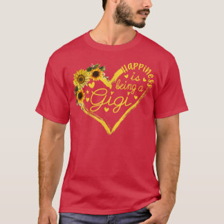 Happiness Is Being A Gigi Sunflower Grandma Mother T-Shirt