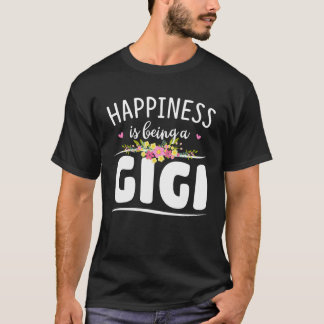 Happiness Is Being A Gigi Women Floral Decoration  T-Shirt