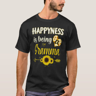Happiness Is Being A Gramma Sunflower Grandma Moth T-Shirt
