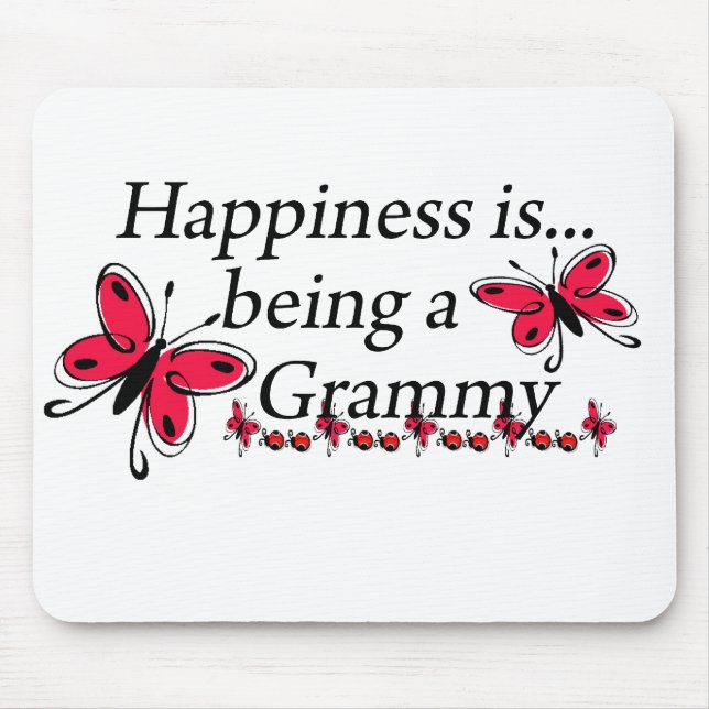 Happiness Is Being A Grammy BUTTERFLY Mouse Mat (Front)
