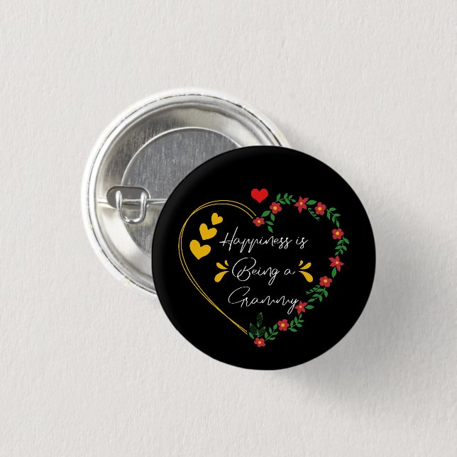 Happiness Is Being A Grammy Mother's Day Funny 3 Cm Round Badge (Front & Back)