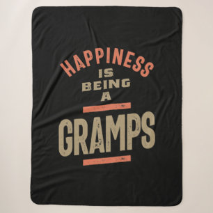Happiness Is Being a Gramps Grandfather Sherpa Blanket