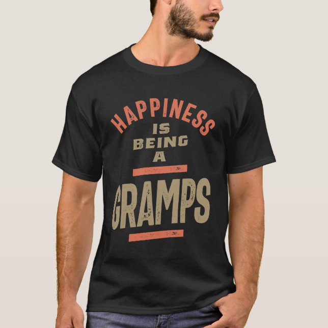 Happiness Is Being a Gramps | Grandfather T-Shirt (Front)