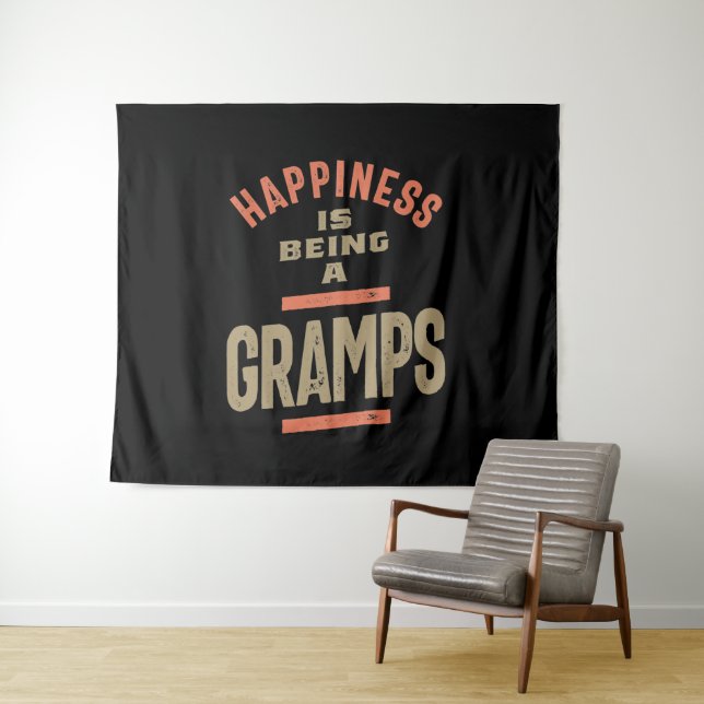 Happiness Is Being a Gramps | Grandfather Tapestry (In Situ (Horizontal))