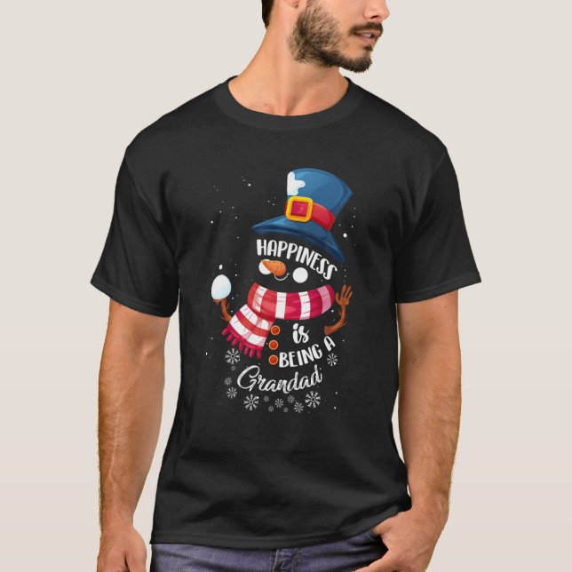 Happiness is Being a Grandad Funny Gift For Men Wo T-Shirt (Front)