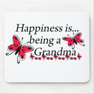 Happiness Is Being A Grandma BUTTERFLY Mouse Mat