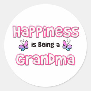 Happiness Is Being A Grandma Classic Round Sticker