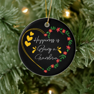 Happiness Is Being A Grandma Cute New Grandmother Ceramic Tree Decoration