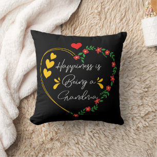 Happiness Is Being A Grandma Cute New Grandmother Cushion