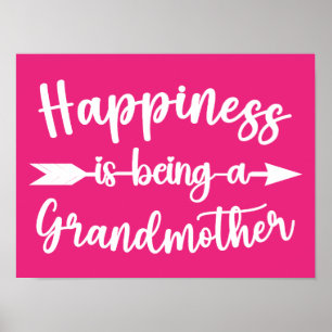 Happiness Is Being A Grandma Mother's Day Funny Poster