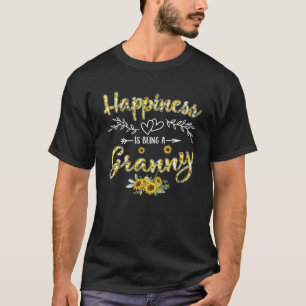 Happiness Is Being A Granny Women Sunflower Decor T-Shirt