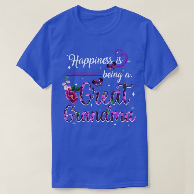 Happiness is being a Great Grandma Mothers Day Flo T-Shirt (Design Front)