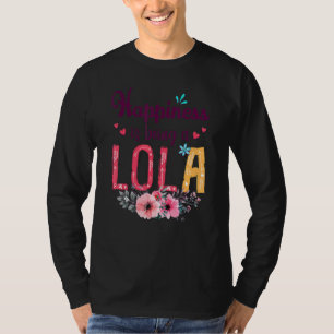 Happiness Is Being A Lola Ever Women Floral Decor T-Shirt