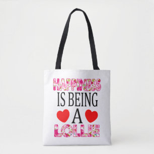 Happiness Is Being A Lollie Floral Mimi Christmas Tote Bag
